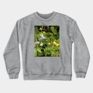 Honey Bee Flying over Flowers Crewneck Sweatshirt